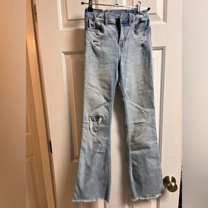 Abercrombie Kids high rise flare jean. Size 9/10 LONG.